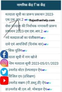 Rajasthan New Voter List Pdf download 